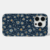 Coques Case-Mate iPhone Élégants Pépites Floral Motif Bleu (Verso (horizontal))
