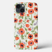Coques Case-Mate iPhone Élégants Pépites Orange Floral Pattern (Verso)