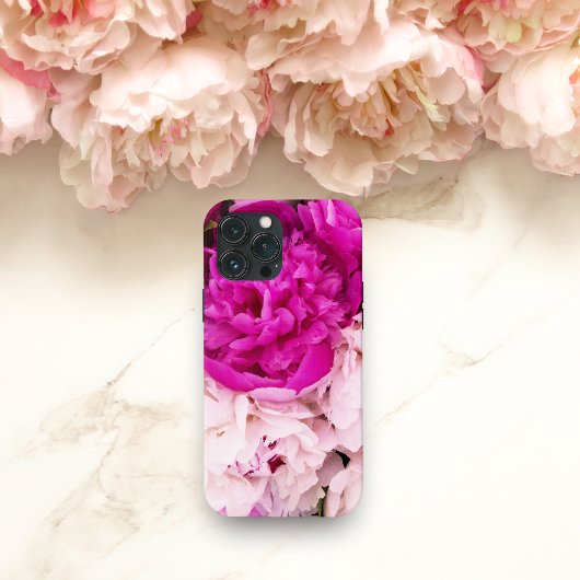 Coques Case-Mate iPhone Élégants Pivoines Bébé Rose Et Fuchsia
