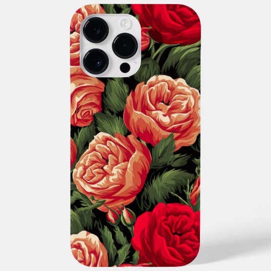 Coques Case-Mate iPhone Élégants Roses rouge et pêche (Verso)