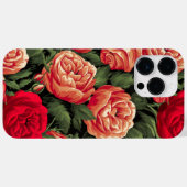 Coques Case-Mate iPhone Élégants Roses rouge et pêche (Verso (horizontal))