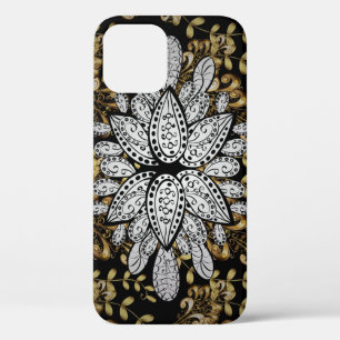 Case-Mate iPhone Case Elément doré sur arrière - plan noir. Noir d'or f