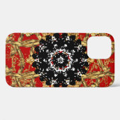 Coques Case-Mate iPhone Elément doré sur arrière - plan rouge. Illustratio (Verso (horizontal))