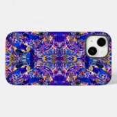 Coques Case-Mate iPhone Éléments abstraits bleus mignons (Verso (horizontal))