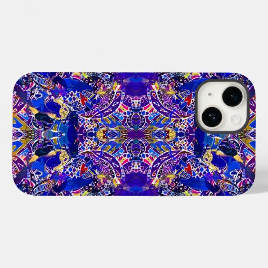 Coques Case-Mate iPhone Éléments abstraits bleus mignons (Verso (horizontal))