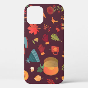 Case-Mate iPhone Case Éléments d'automne, arrière - plan sombre, vintage