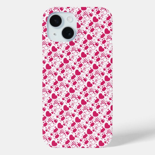 Coques Case-Mate iPhone éléments de motifs de la Saint-Valentin (Verso)