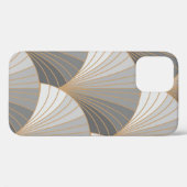 Coques Case-Mate iPhone Éléments gris avec contour doré. motif sans soudur (Verso (horizontal))