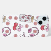 Coques Case-Mate iPhone Éléments rose girly dessinés à la main en motif tr (Verso (horizontal))
