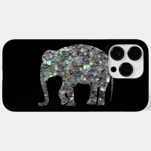 Coque Pour Pour iPhone 14 Pro Max Éléphant argenté coloré scintillant de mosaïq