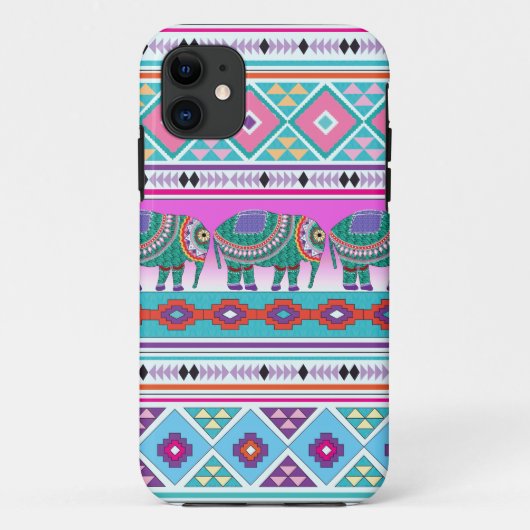 Coques Case-Mate iPhone Eléphant avec Motif aztèque (Dos)