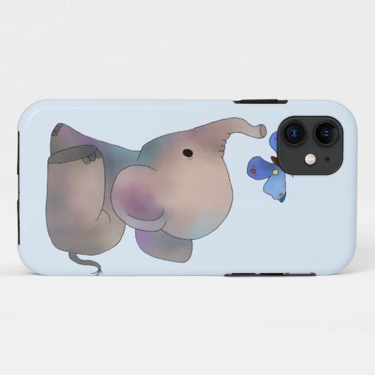 Coques Case-Mate iPhone Éléphant avec papillon (Dos (Horizontal))