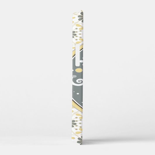 Coques Case-Mate iPhone Eléphant blanc gris jaune Floral (Verso / Droite)