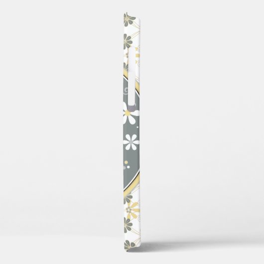 Coques Case-Mate iPhone Eléphant blanc gris jaune Floral (Verso / Gauche)