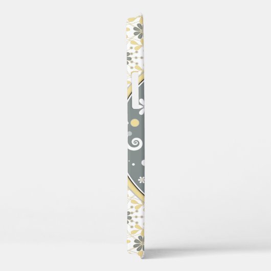 Coques Case-Mate iPhone Eléphant blanc gris jaune Floral (Verso / Droite)