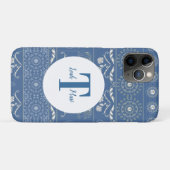 Coques Case-Mate iPhone Éléphant Bleu Mandala (Dos (Horizontal))