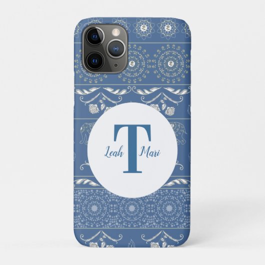 Coques Case-Mate iPhone Éléphant Bleu Mandala (Dos)