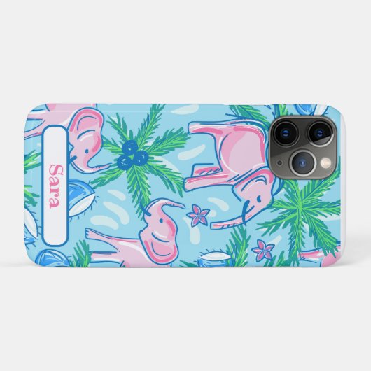 Coques Case-Mate iPhone Eléphant bleu rose pâle (Dos (Horizontal))