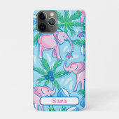 Coques Case-Mate iPhone Eléphant bleu rose pâle (Dos)