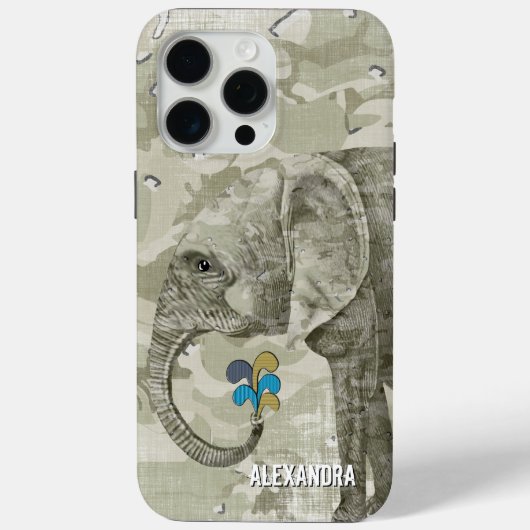 Coques Case-Mate iPhone Elephant Camo tendance sur Camouflage Vert (Verso)