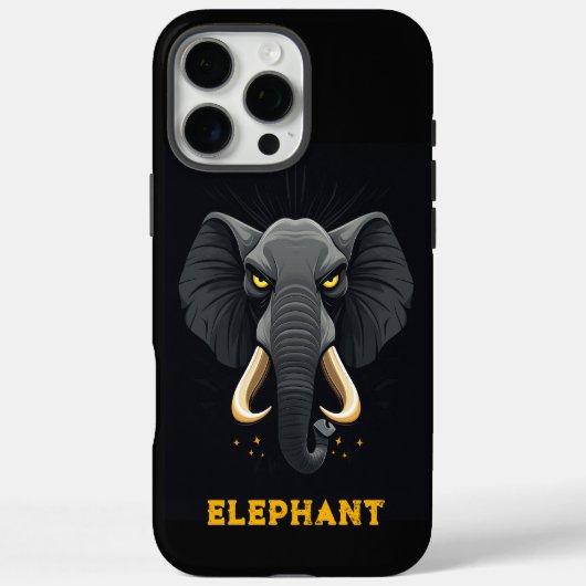 Coques Case-Mate iPhone Eléphant en colère Noir (Verso)