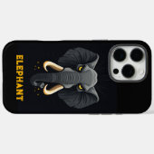 Coques Case-Mate iPhone Eléphant en colère Noir (Verso (horizontal))