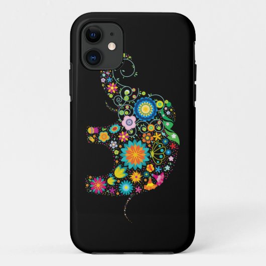 Coques Case-Mate iPhone Éléphant fleuri (Dos)