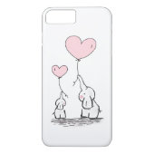 Coques Case-Mate iPhone Eléphant mère et bébé avec ballons (Dos)