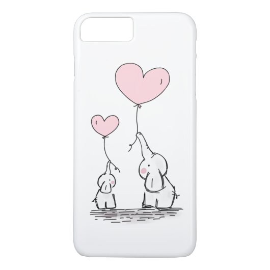 Coques Case-Mate iPhone Eléphant mère et bébé avec ballons (Dos)