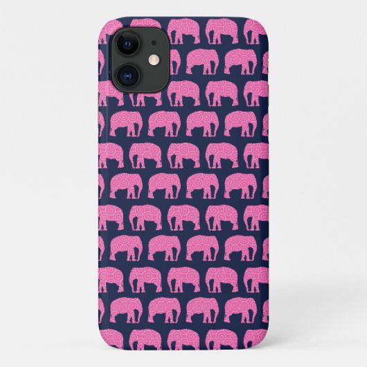 Coques Case-Mate iPhone Eléphant mignon Motif rose bleu (Dos)