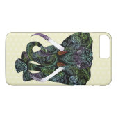 Coques Case-Mate iPhone Éléphant noir dans l'iPhone 7 de motif de Paisley (Dos (Horizontal))