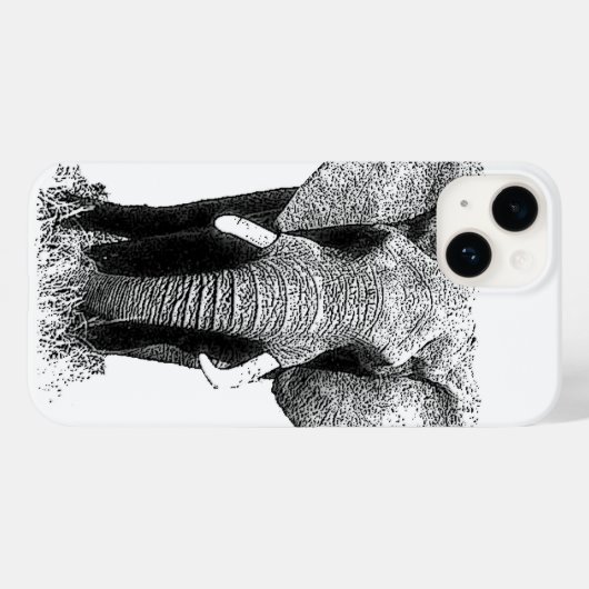 Coques Case-Mate iPhone Eléphant noir et blanc (Verso (horizontal))