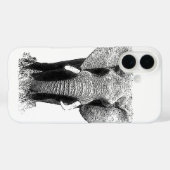 Coques Case-Mate iPhone Eléphant noir et blanc (Verso (horizontal))