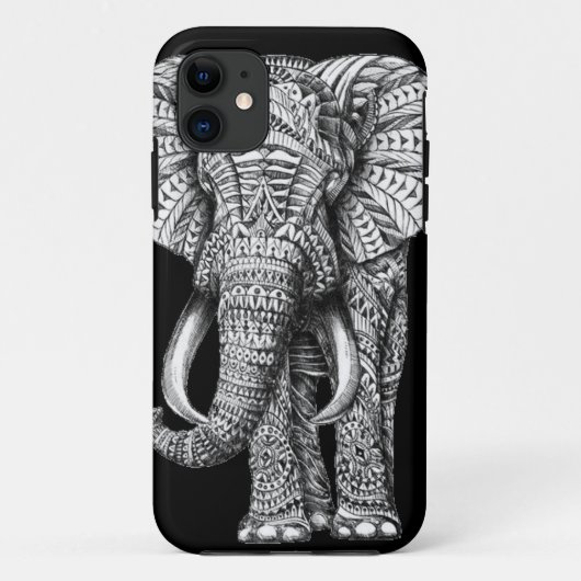 Coques Case-Mate iPhone Éléphant noir tribal (Dos)