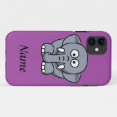 Coques Case-Mate iPhone Éléphant personnalisé de bande dessinée (Dos (Horizontal))