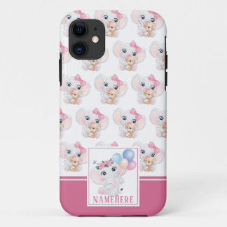 Case-Mate iPhone Case Éléphant Rose Féminin avec Nœud et Motif de Ballon