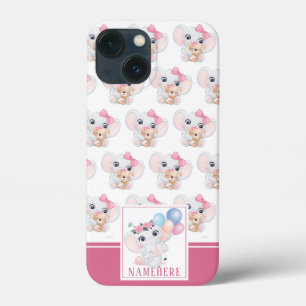 Case-Mate iPhone Case Éléphant Rose Féminin avec Nœud et Motif de Ballon