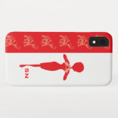 Coques Case-Mate iPhone Éléphant rouge chanceux (Dos (Horizontal))