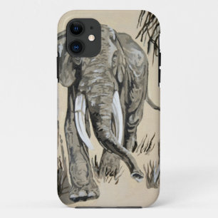 Coque iPhone 11 Eléphant Se Promenant À Travers L'Art De La Savane