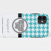 Coques Case-Mate iPhone Elephant Turquoise Blanc Houndstooth iPhone 5 Coqu (Dos (Horizontal))