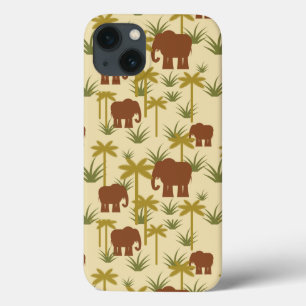 iPhone 13 Case Éléphants Et Palmiers Au Camouflage