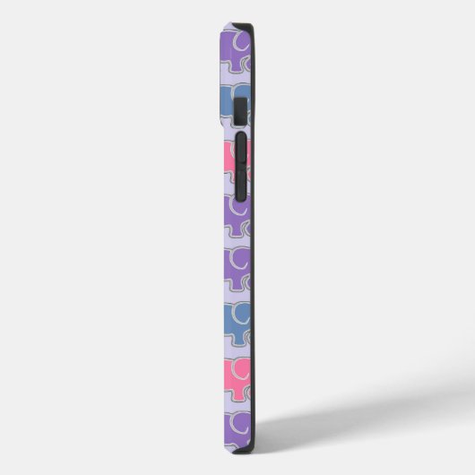 Coques Case-Mate iPhone Eléphants mignons Motif violet (Verso / Gauche)