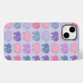Coques Case-Mate iPhone Eléphants mignons Motif violet (Verso (horizontal))