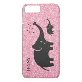 Coques Case-Mate iPhone Eléphants noirs Parties scintillant rose (Dos)