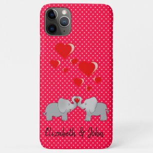 Case-Mate iPhone Case Éléphants Romantiques Cœurs Rouges Sur Points à P