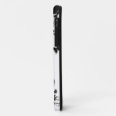 Coques Case-Mate iPhone Élevage de l'étalon/du cheval noirs sur le blanc (Dos/Gauche)