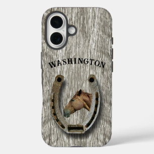 Coques iPhone 16 Élevage et Chevaux - Dessin de fer à cheval Person