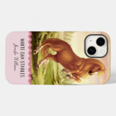 Coques Case-Mate iPhone Élevage personnalisable de cheval Palomino doré (Verso (horizontal))