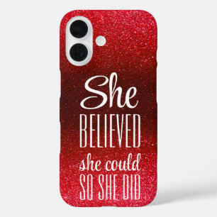Coques iPhone 16 Elle Croyait Qu'Elle Pouvait Noir Rouge Parties sc