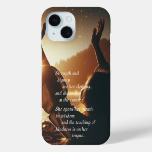 Coque Pour iPhone 15 Elle sourit à l'affaire téléphonique de l'avenir